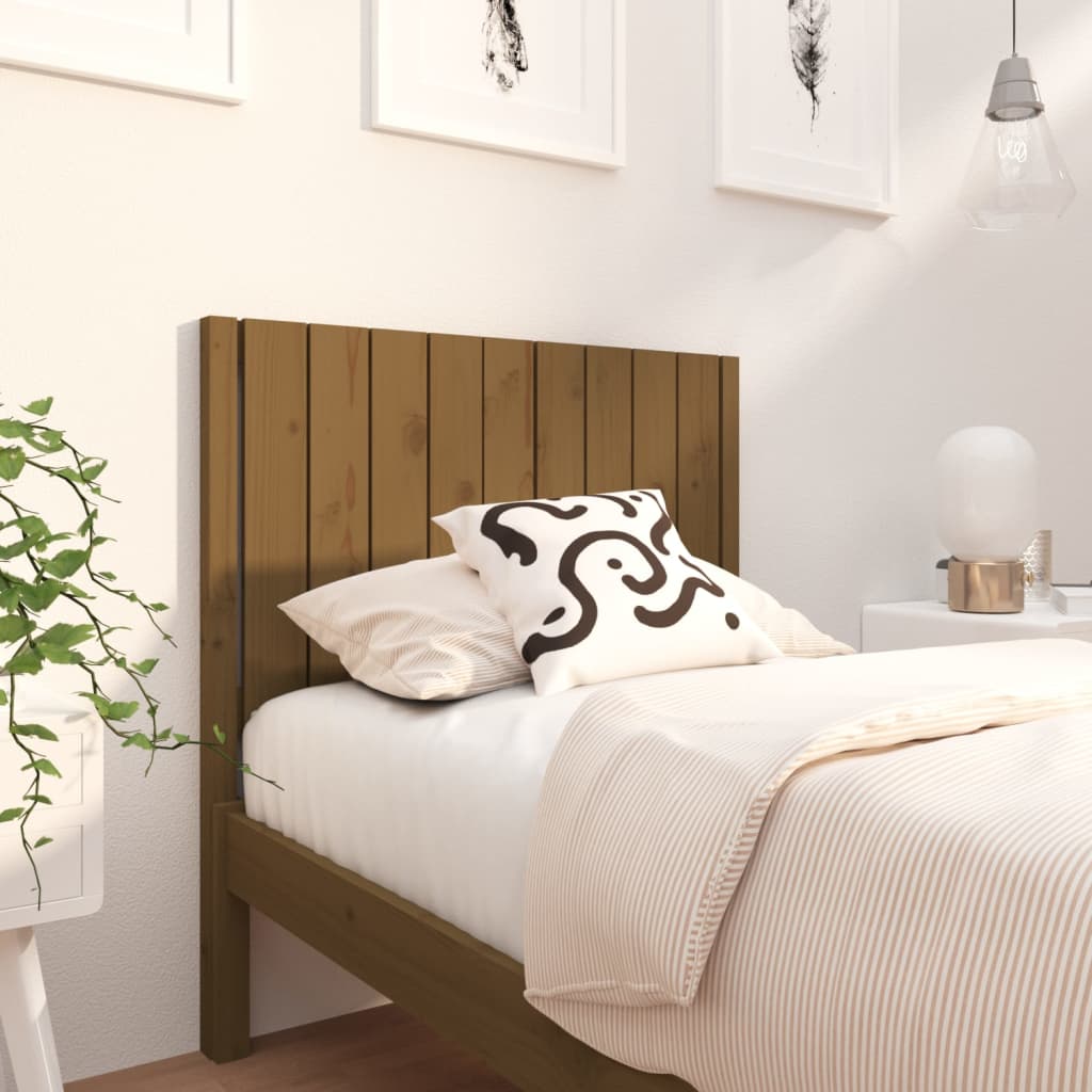 Berkfield Bed Headboard Honey Brown 95.5x4x100 cm Solid Wood Pine