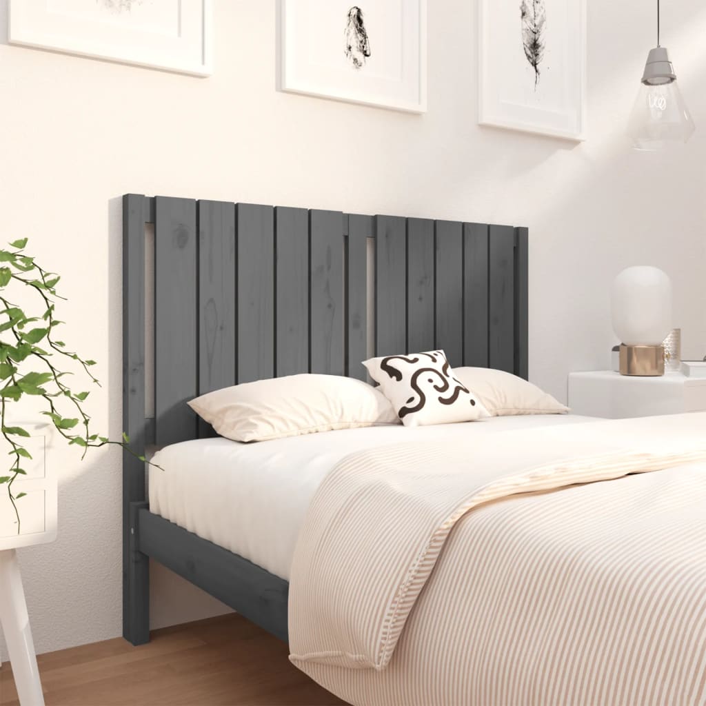 Berkfield Bed Headboard Grey 125.5x4x100 cm Solid Wood Pine