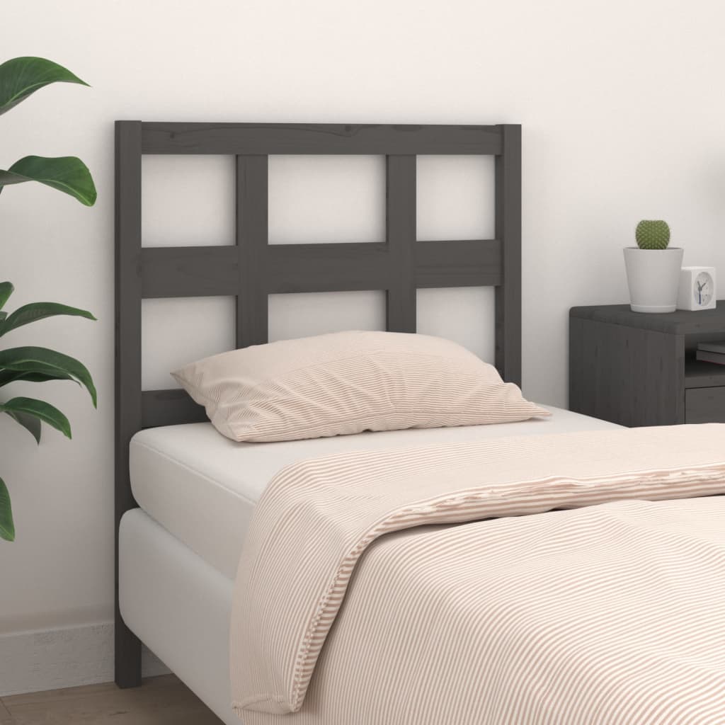 Berkfield Bed Headboard Grey 80.5x4x100 cm Solid Wood Pine