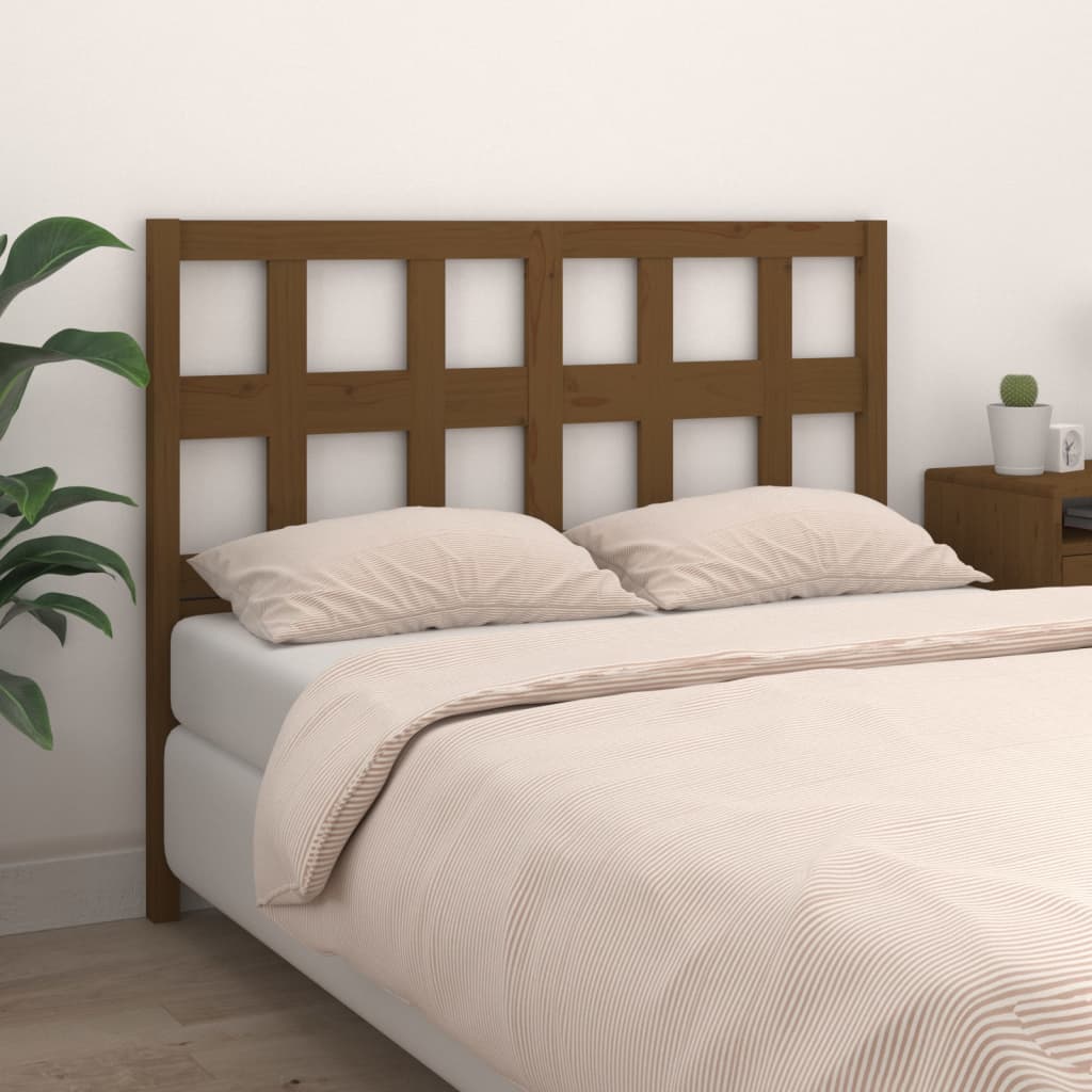 Berkfield Bed Headboard Honey Brown 145.5x4x100 cm Solid Wood Pine