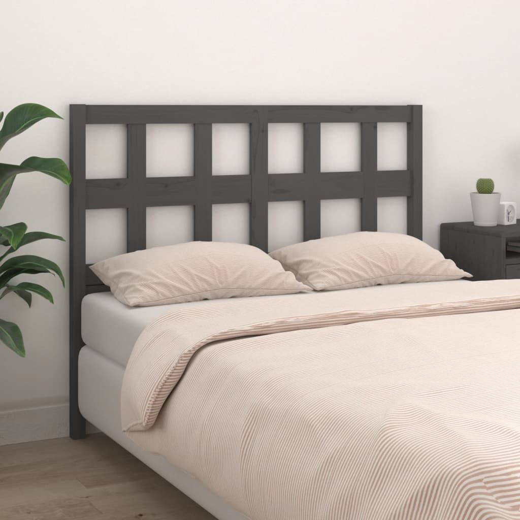 Berkfield Bed Headboard Grey 205.5x4x100 cm Solid Wood Pine