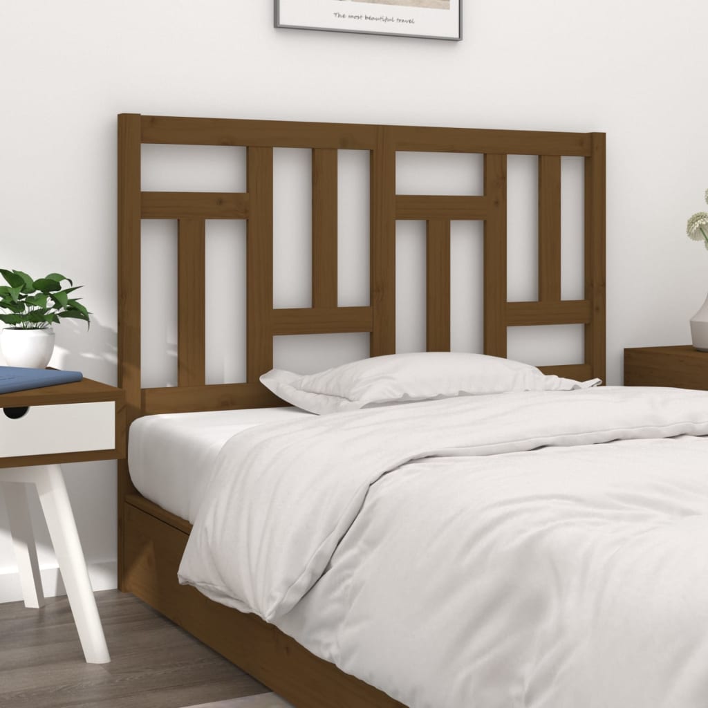 Berkfield Bed Headboard Honey Brown 125.5x4x100 cm Solid Wood Pine
