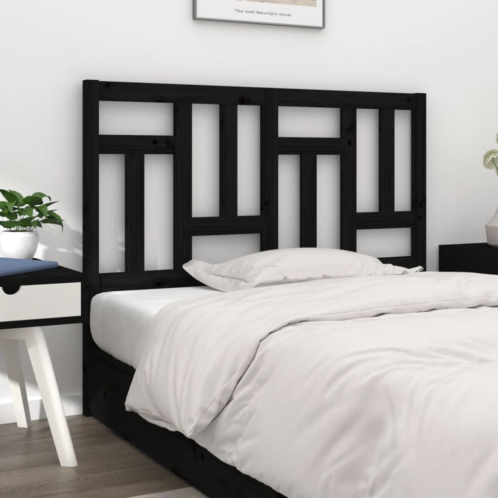 Berkfield Bed Headboard Black 145.5x4x100 cm Solid Wood Pine