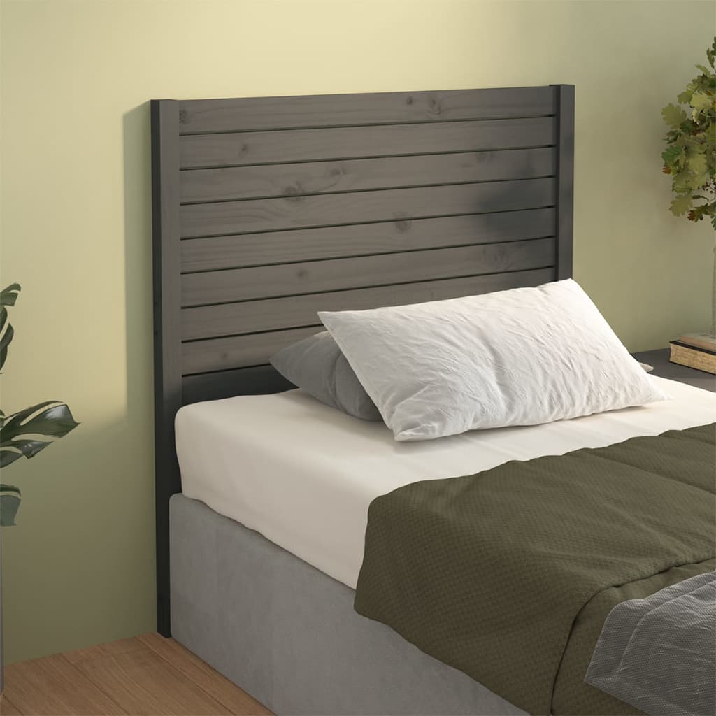 Berkfield Bed Headboard Grey 106x4x100 cm Solid Wood Pine