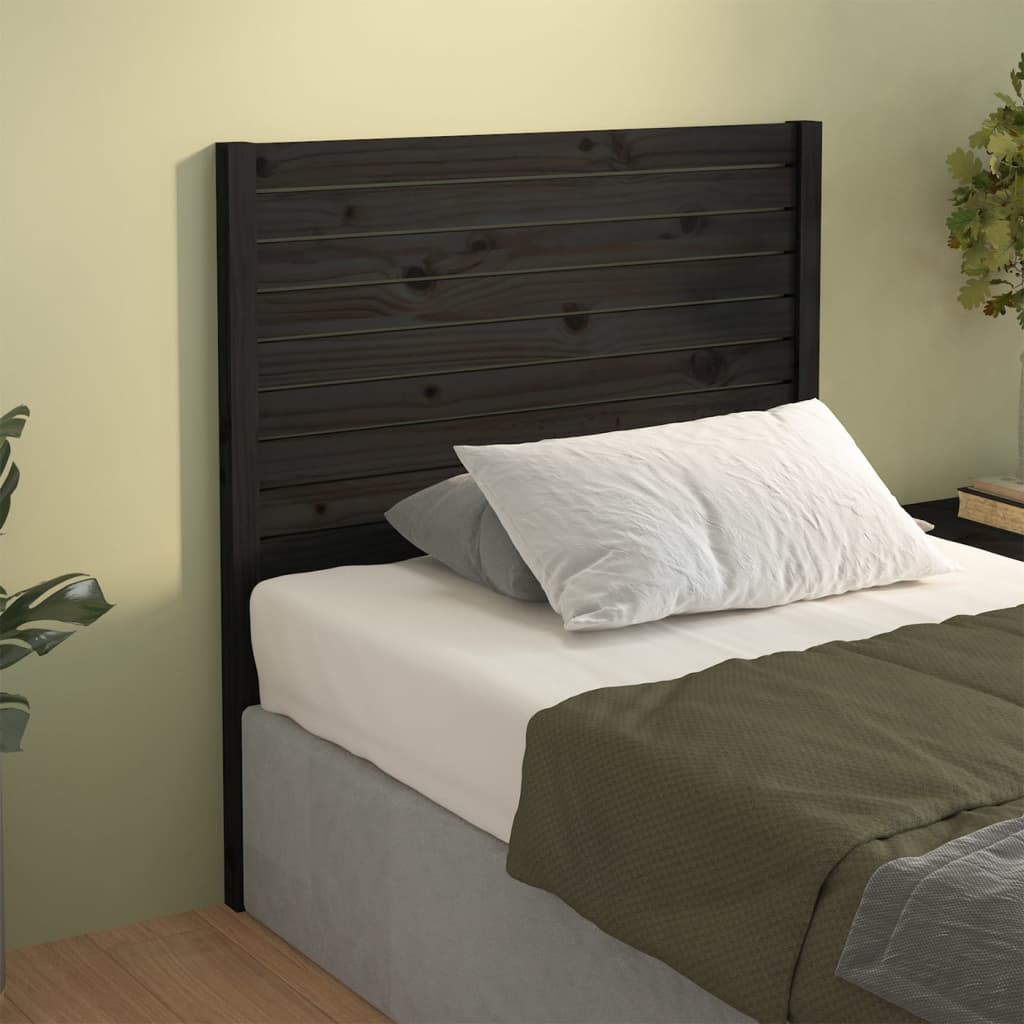 Berkfield Bed Headboard Black 106x4x100 cm Solid Wood Pine