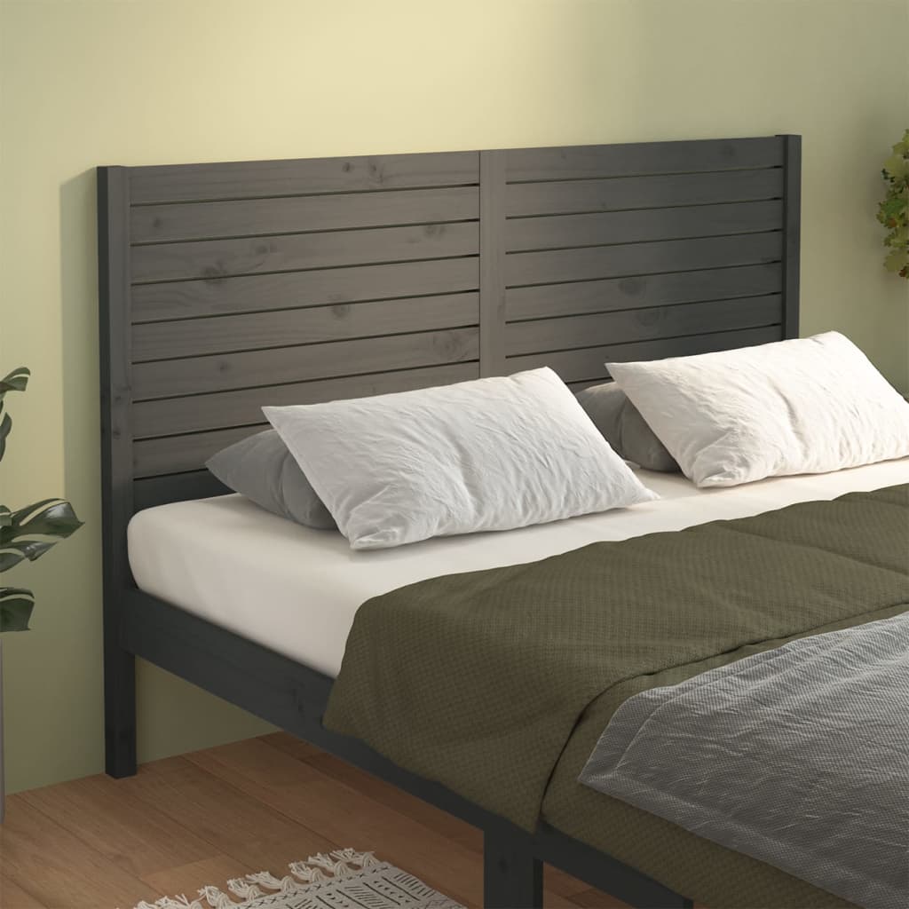 Berkfield Bed Headboard Grey 146x4x100 cm Solid Wood Pine