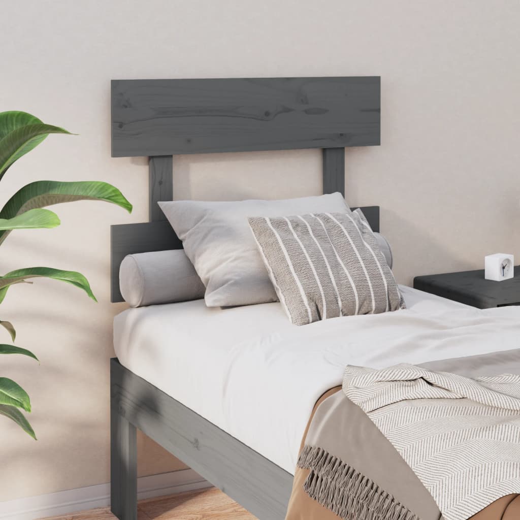 Berkfield Bed Headboard Grey 103.5x3x81 cm Solid Wood Pine