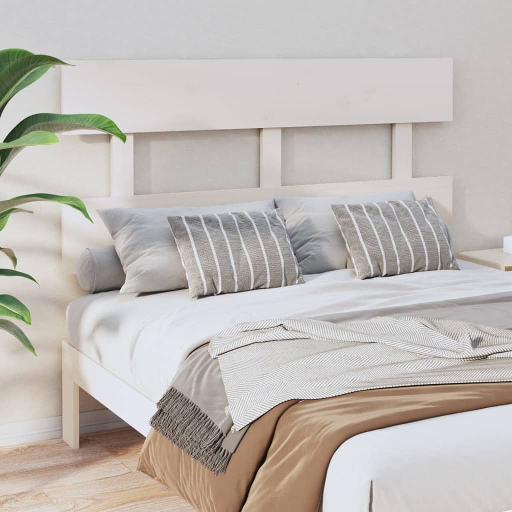 Berkfield Bed Headboard White 144x3x81 cm Solid Wood Pine