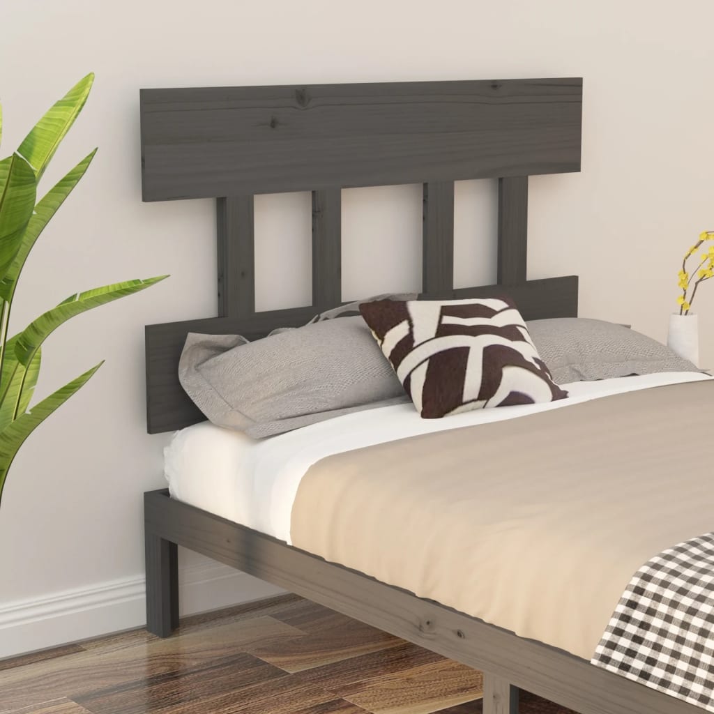 Berkfield Bed Headboard Grey 93.5x3x81 cm Solid Wood Pine