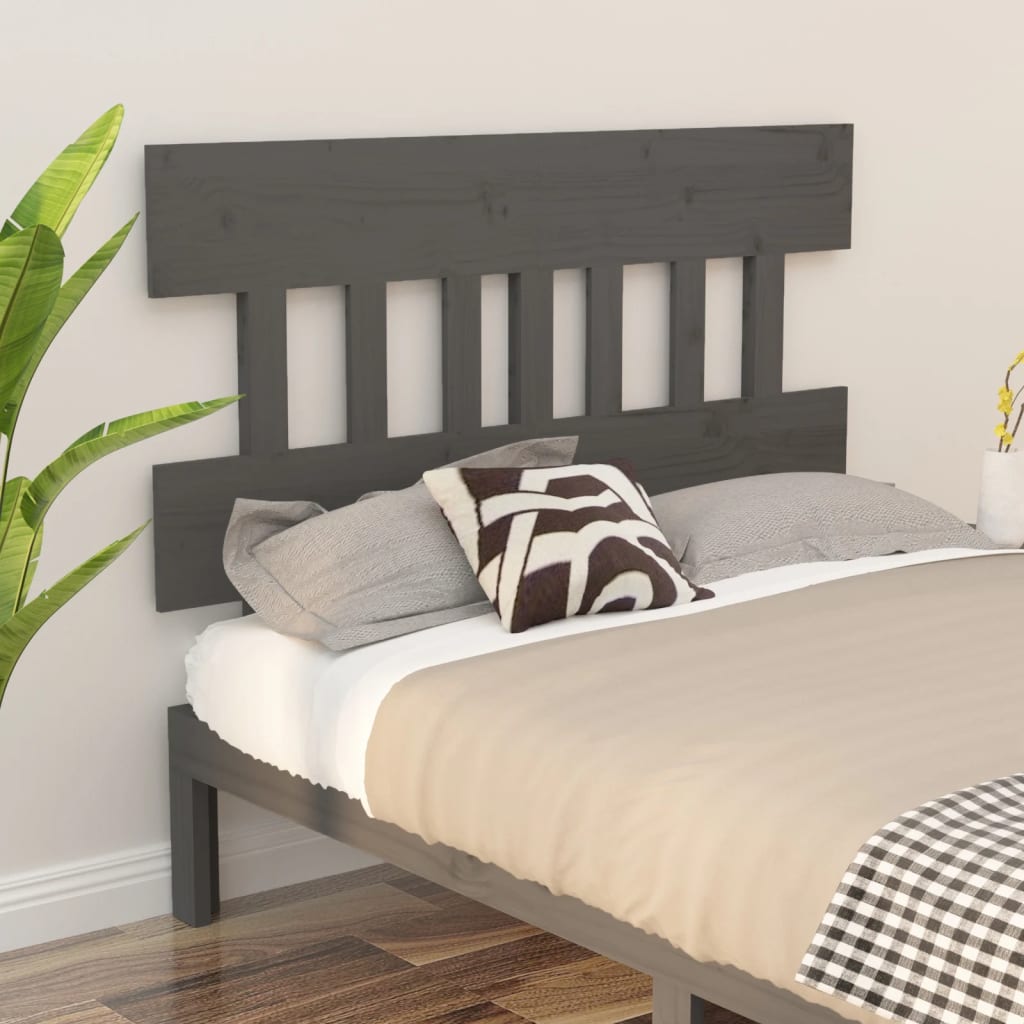 Berkfield Bed Headboard Grey 203.5x3x81 cm Solid Wood Pine