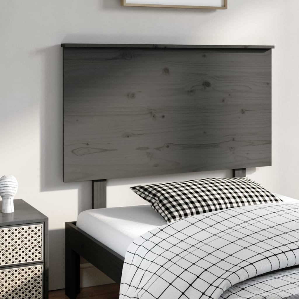 Berkfield Bed Headboard Grey 94x6x82.5 cm Solid Wood Pine