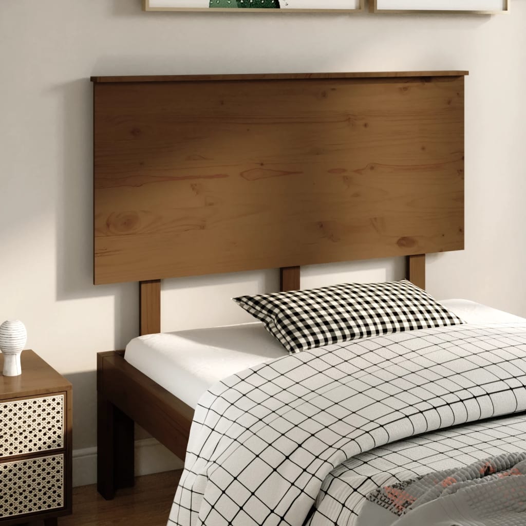 Berkfield Bed Headboard Honey Brown 124x6x82.5 cm Solid Wood Pine