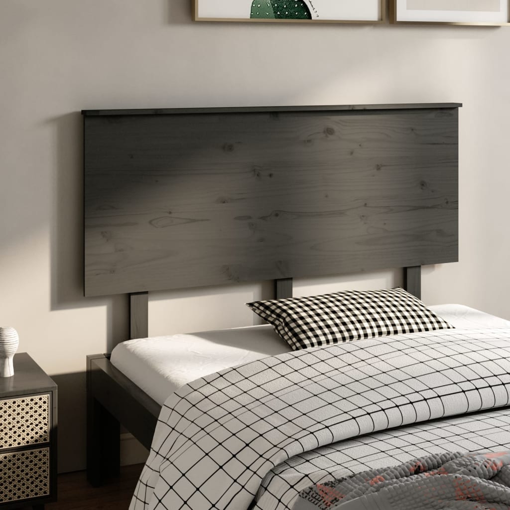 Berkfield Bed Headboard Grey 139x6x82.5 cm Solid Wood Pine