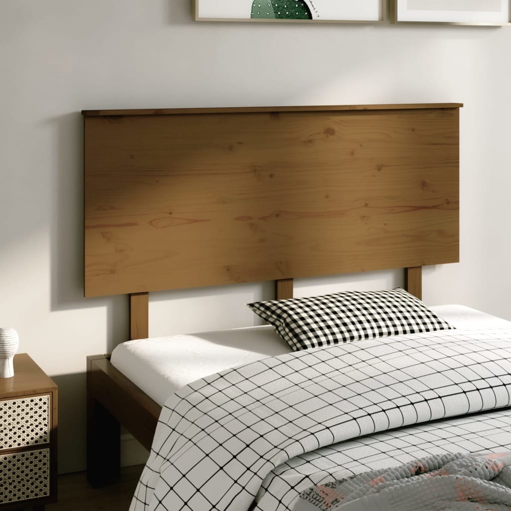 Berkfield Bed Headboard Honey Brown 139x6x82.5 cm Solid Wood Pine