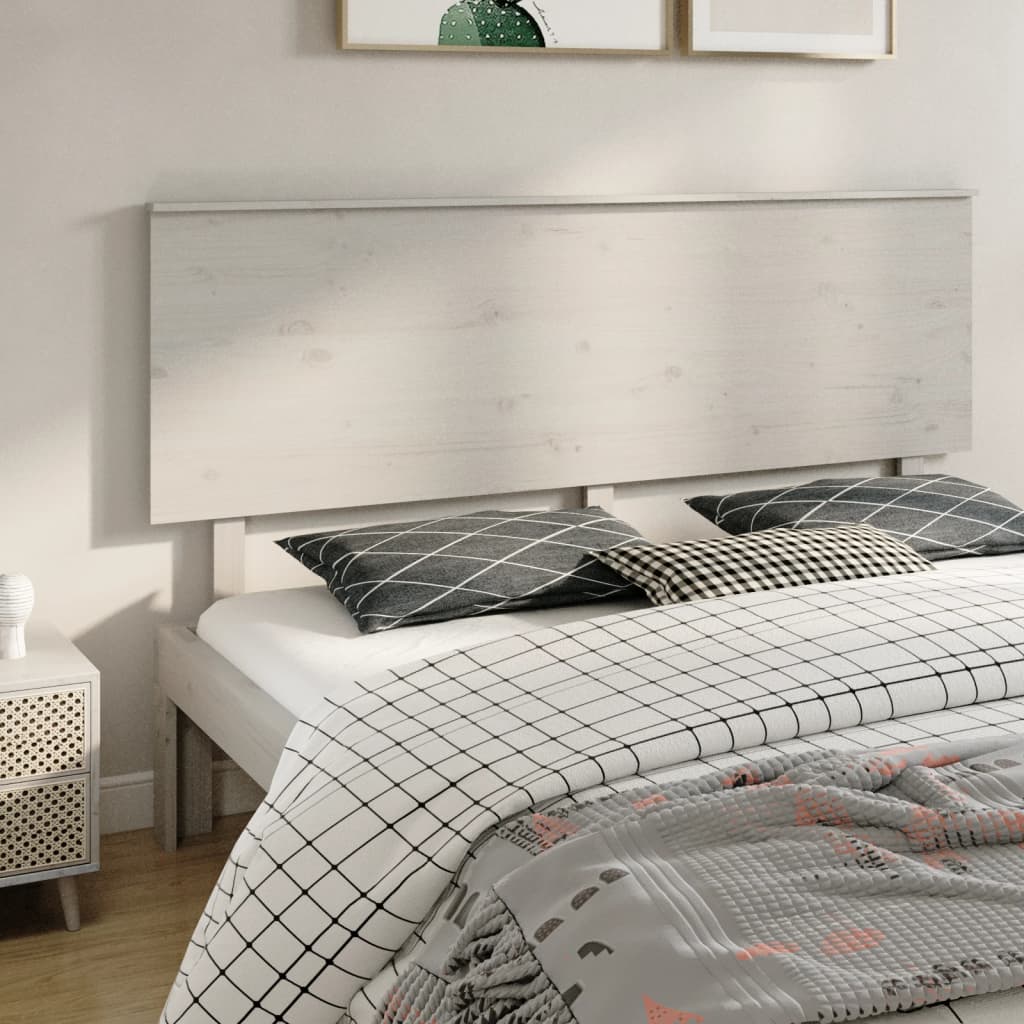Berkfield Bed Headboard White 184x6x82.5 cm Solid Wood Pine