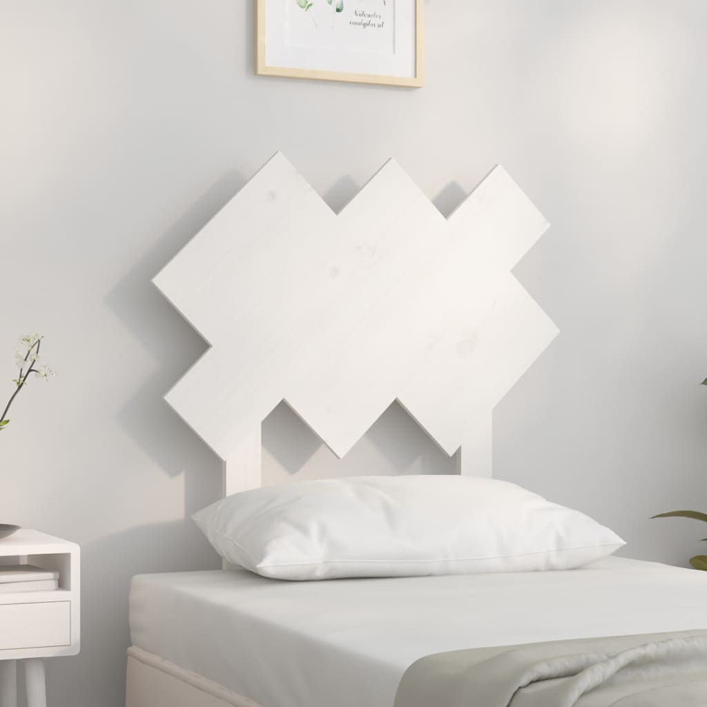 Berkfield Bed Headboard White 72.5x3x81 cm Solid Wood Pine