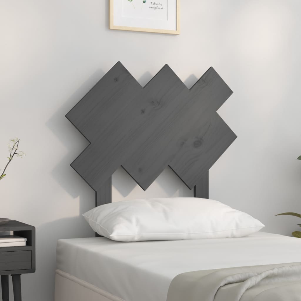 Berkfield Bed Headboard Grey 72.5x3x81 cm Solid Wood Pine