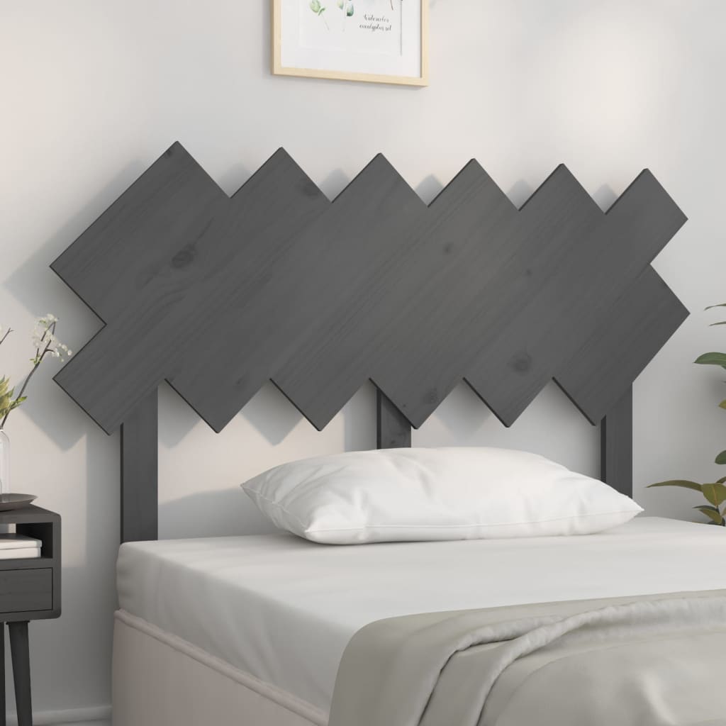 Berkfield Bed Headboard Grey 122.5x3x80.5 cm Solid Wood Pine