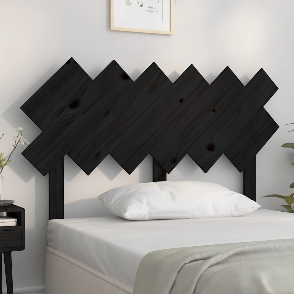 Berkfield Bed Headboard Black 122.5x3x80.5 cm Solid Wood Pine