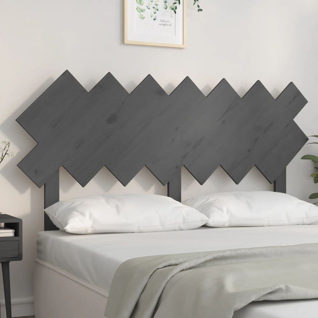 Berkfield Bed Headboard Grey 151.5x3x81 cm Solid Wood Pine