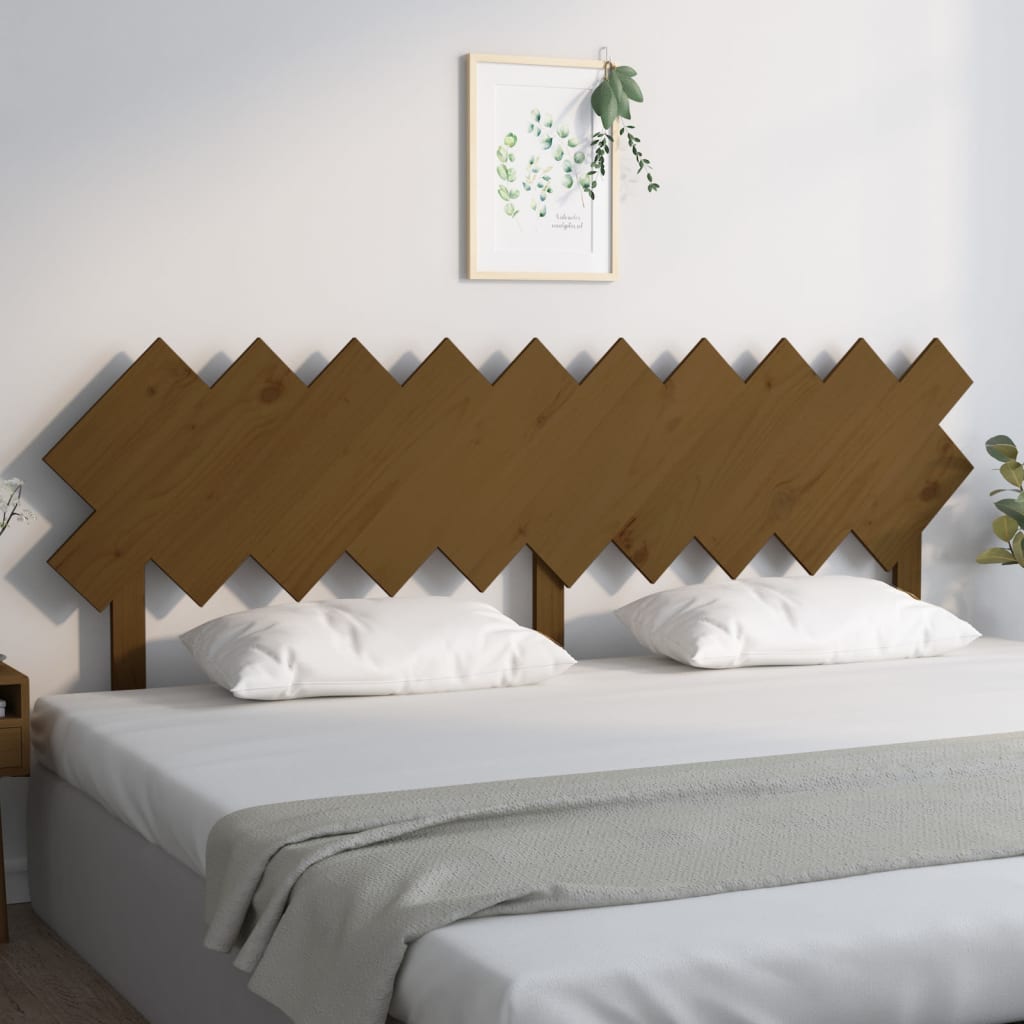 Berkfield Bed Headboard Honey Brown 196x3x80.5 cm Solid Wood Pine