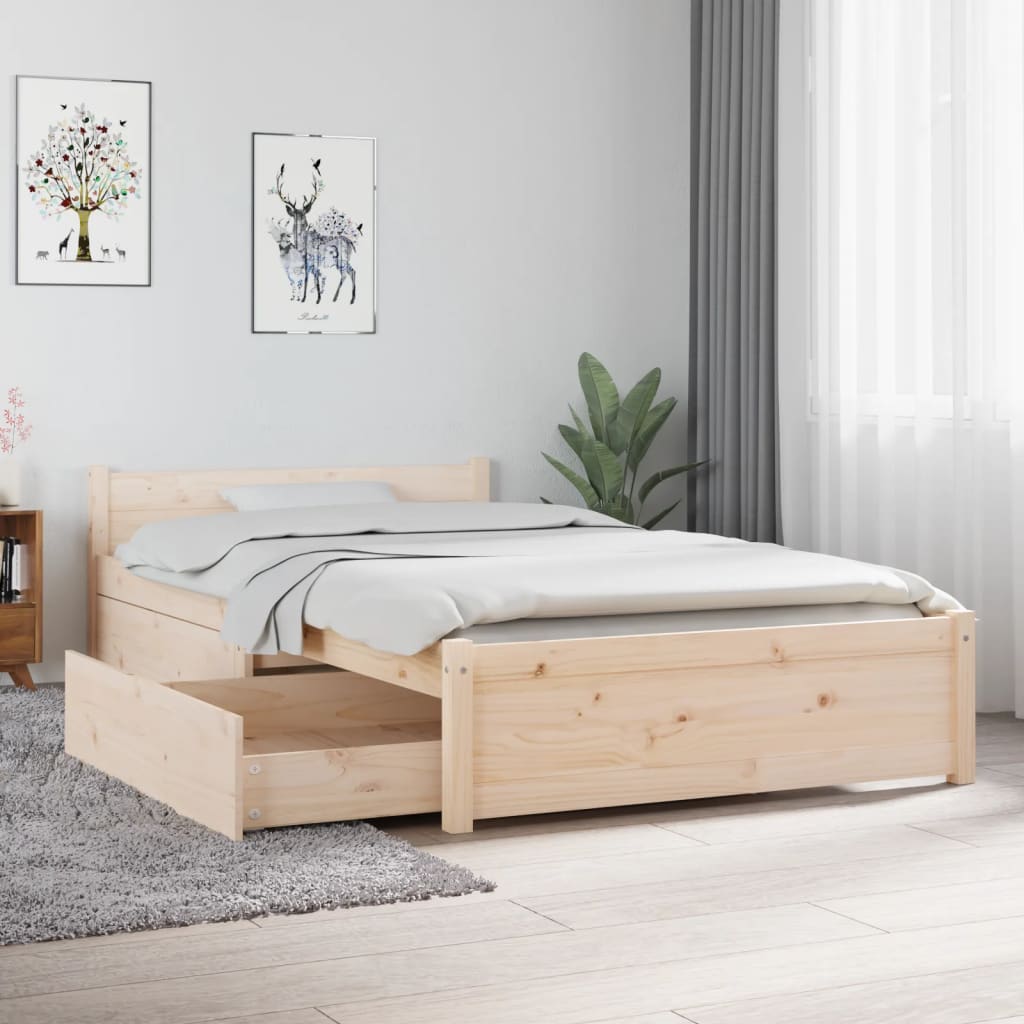 Berkfield Bed Frame with Drawers 90x190 cm Single