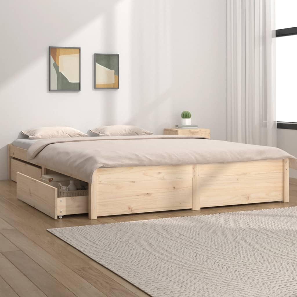 Berkfield Bed Frame with Drawers 135x190 cm Double