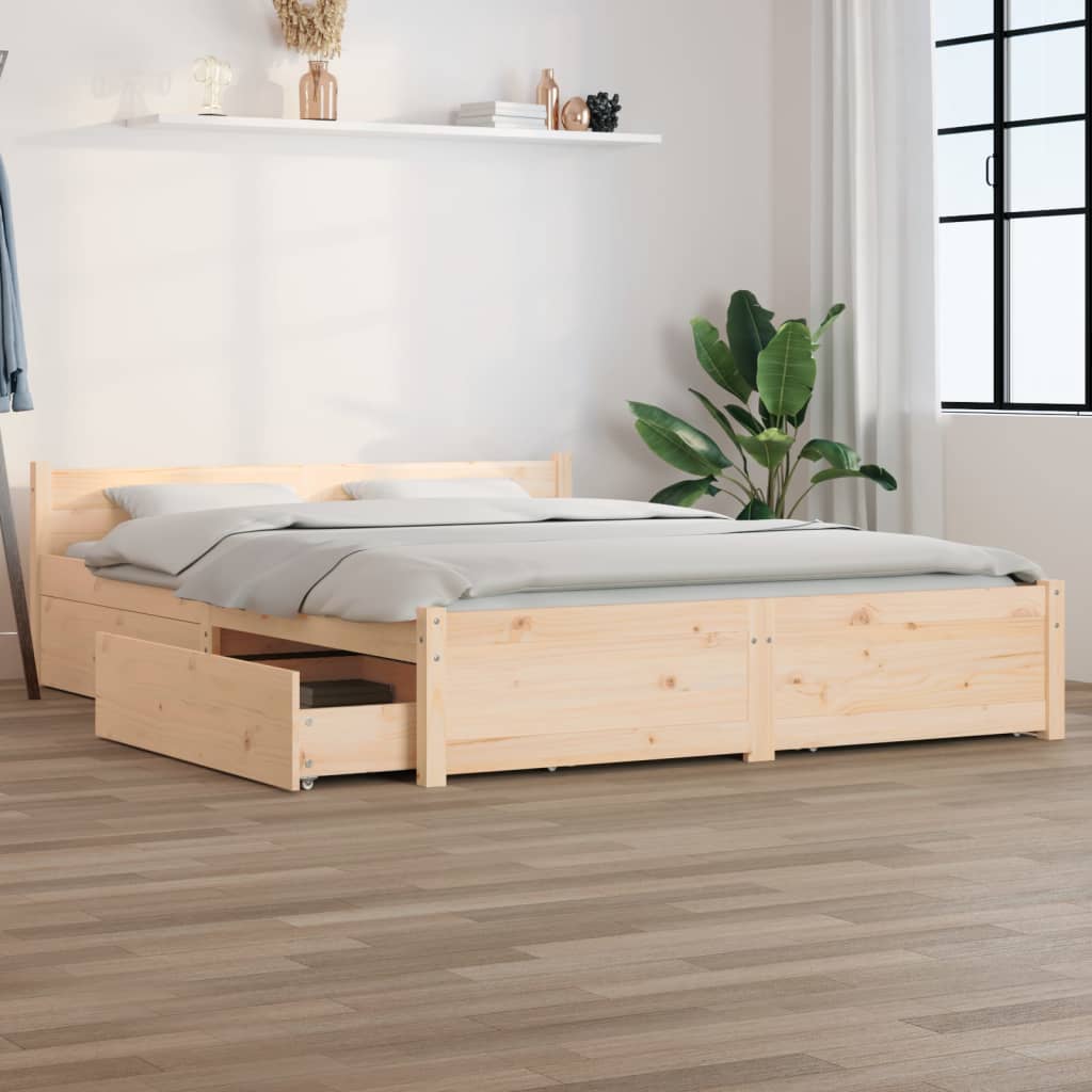Berkfield Bed Frame with Drawers 150x200 cm King Size