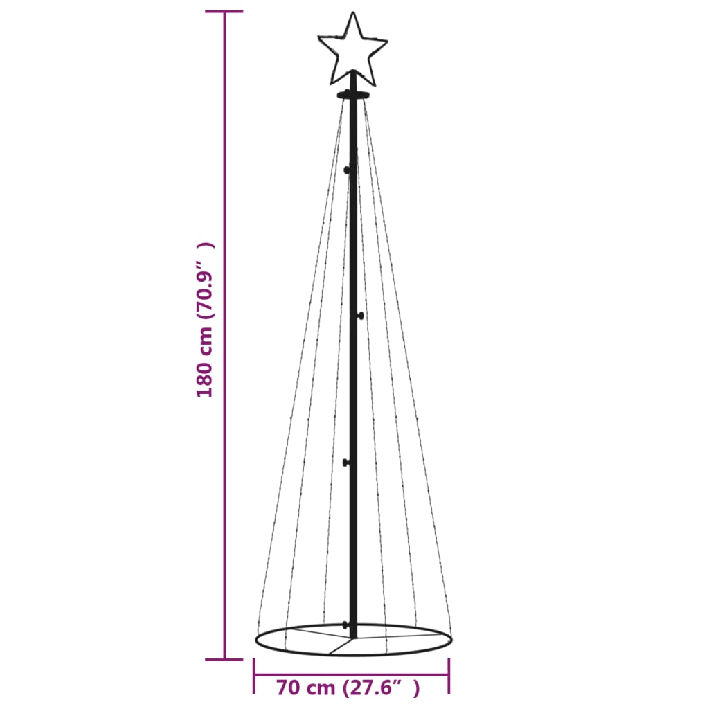 Berkfield Christmas Cone Tree Blue 108 LEDs 70x180 cm