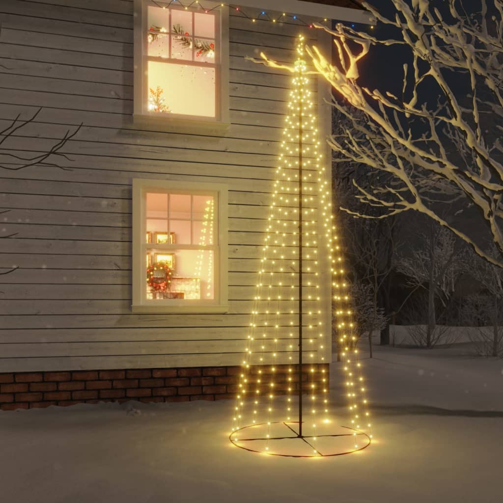 Berkfield Christmas Cone Tree Warm White 310 LEDs 100x300 cm