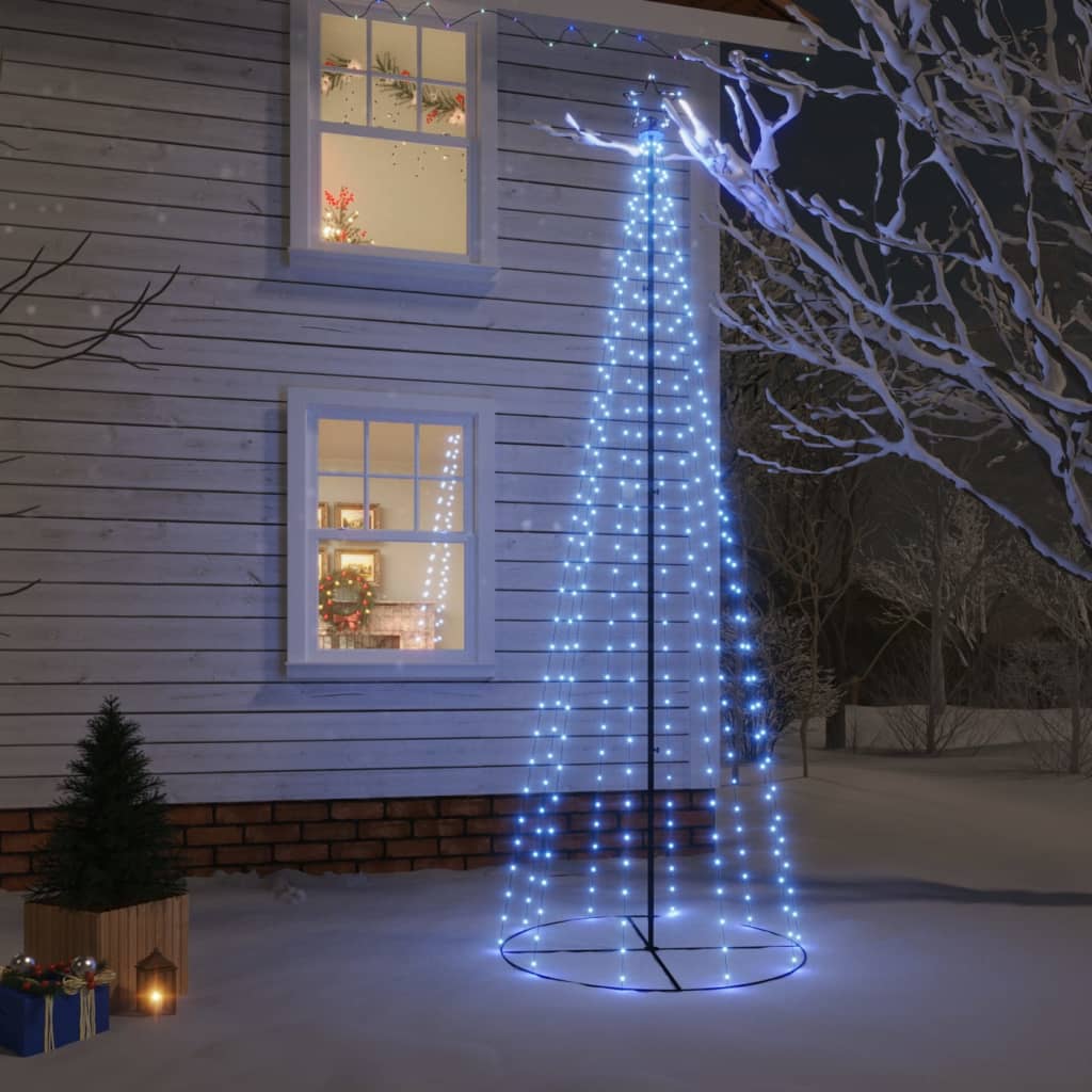 Berkfield Christmas Cone Tree Blue 310 LEDs 100x300 cm
