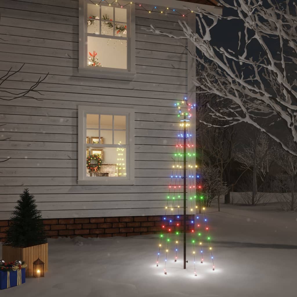 Berkfield Christmas Tree with Spike Colourful 108 LEDs 180 cm