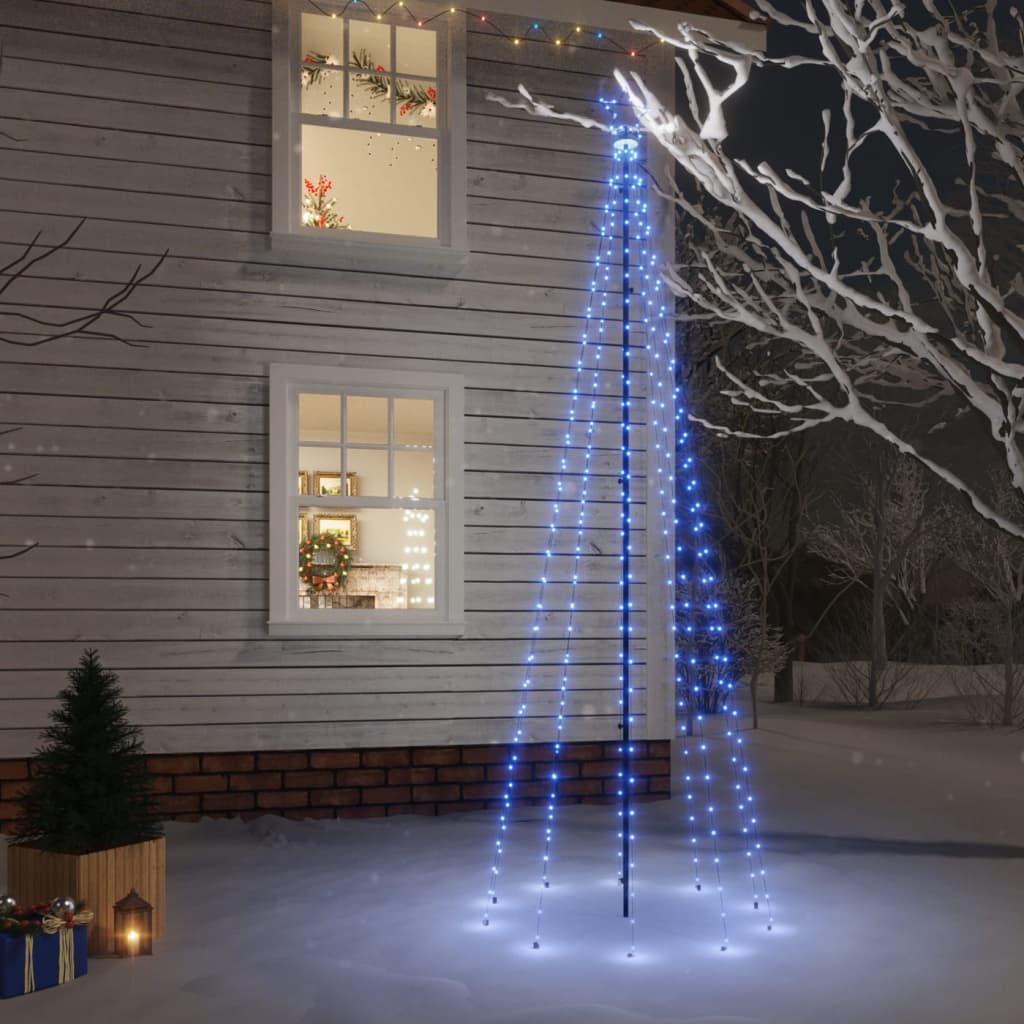Berkfield Christmas Tree with Spike Blue 310 LEDs 300 cm