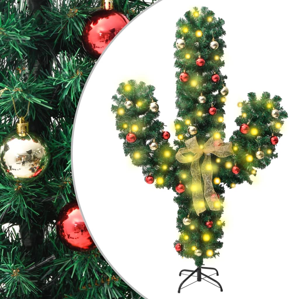Berkfield Christmas Cactus with Stand and LED Green 150 cm PVC