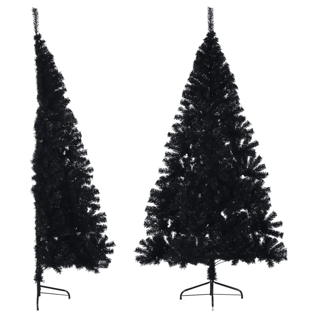 Berkfield Artificial Half Christmas Tree with Stand Black 180 cm PVC