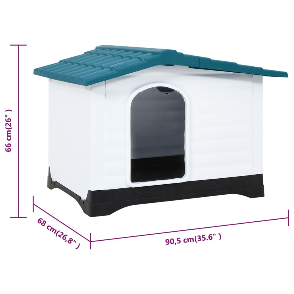 Berkfield Dog House Blue 90.5x68x66 cm Polypropylene