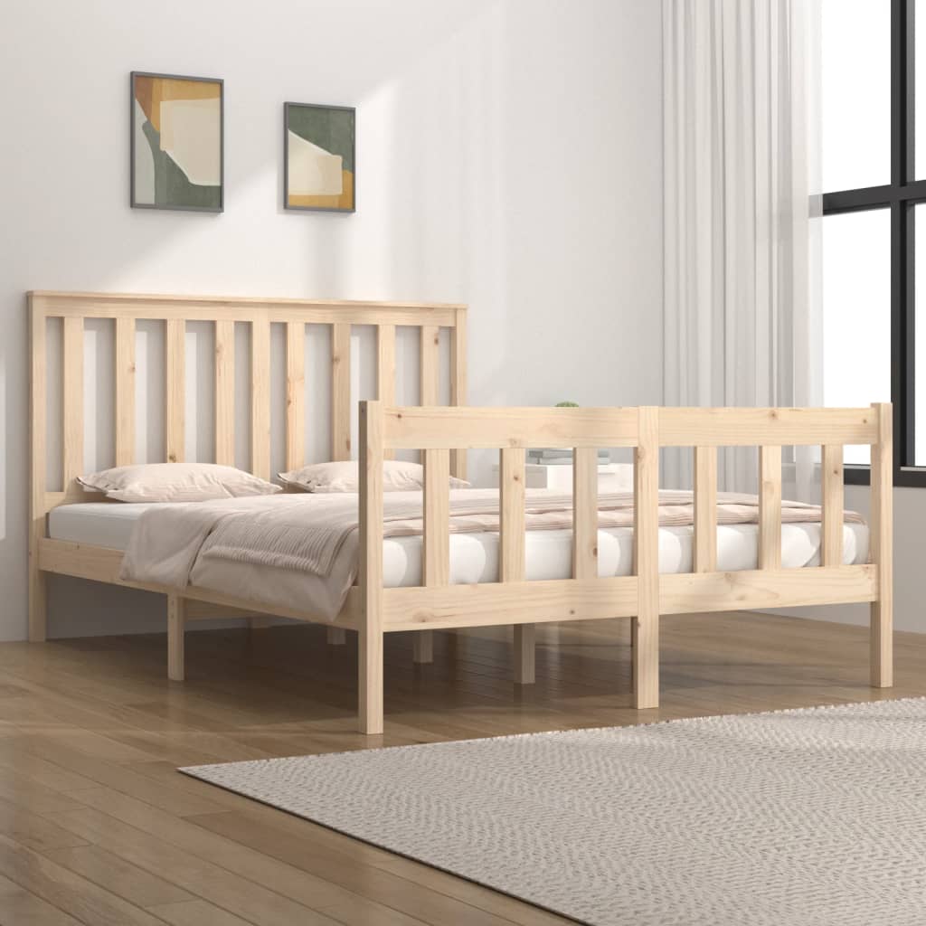 Berkfield Bed Frame Solid Wood Pine 120x190 cm Small Double