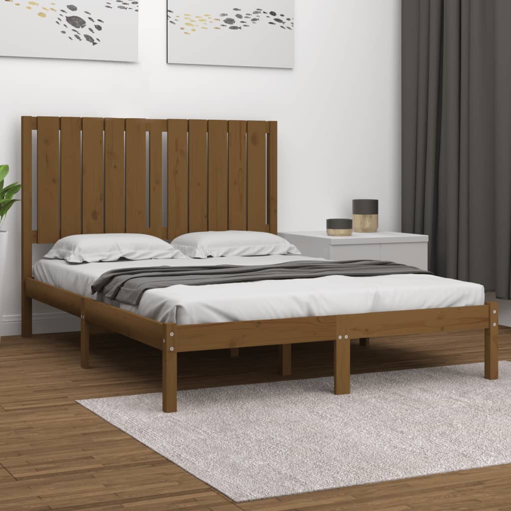 Berkfield Bed Frame Honey Brown Solid Wood Pine 120x200 cm
