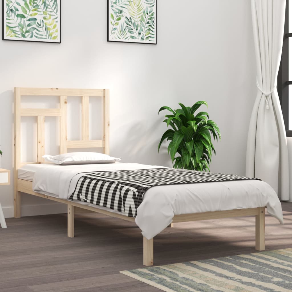 Berkfield Bed Frame Solid Wood Pine 100x200 cm