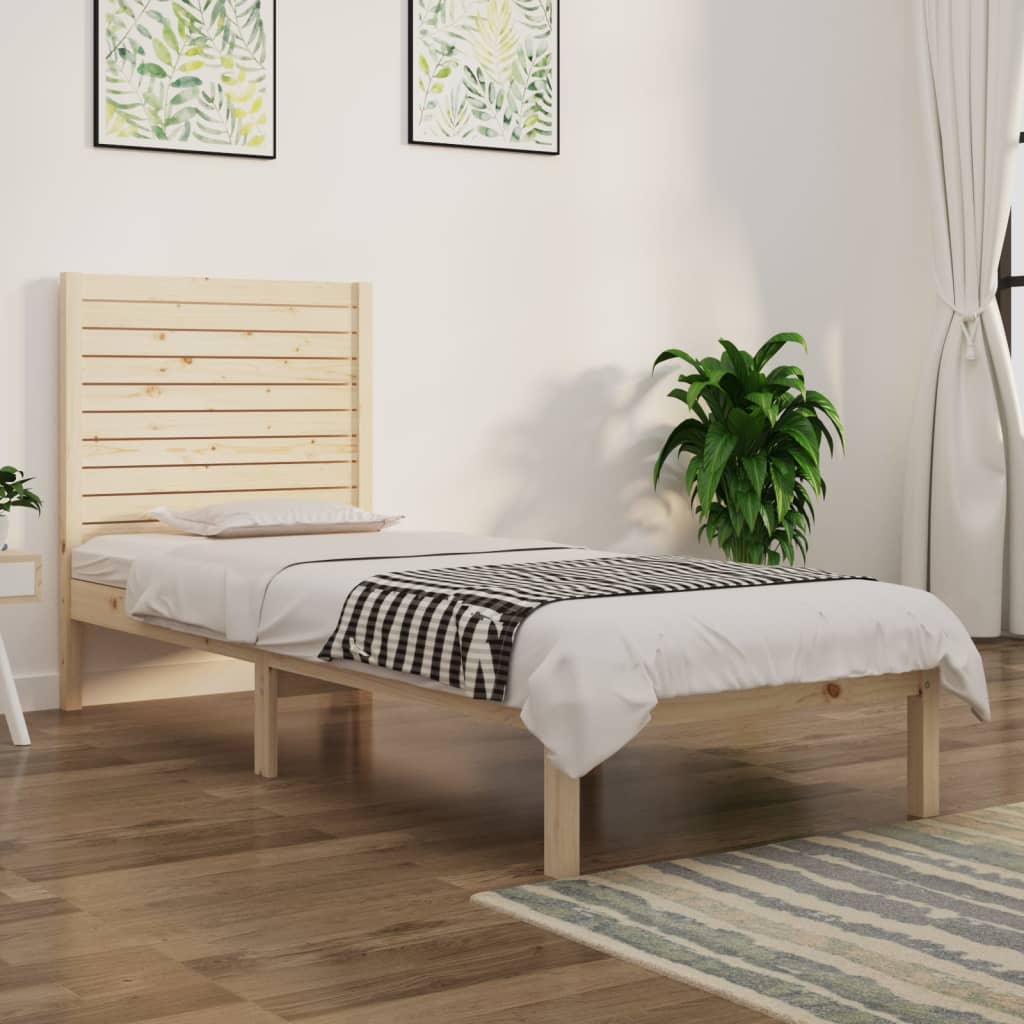 Berkfield Bed Frame Solid Wood 90x190 cm Single