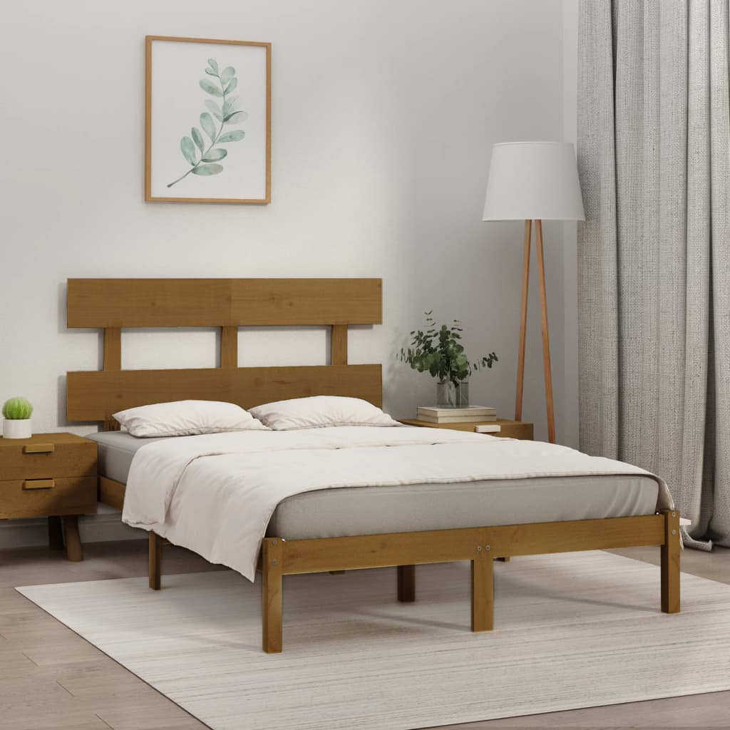 Berkfield Bed Frame Honey Brown Solid Wood 180x200 cm Super King Size