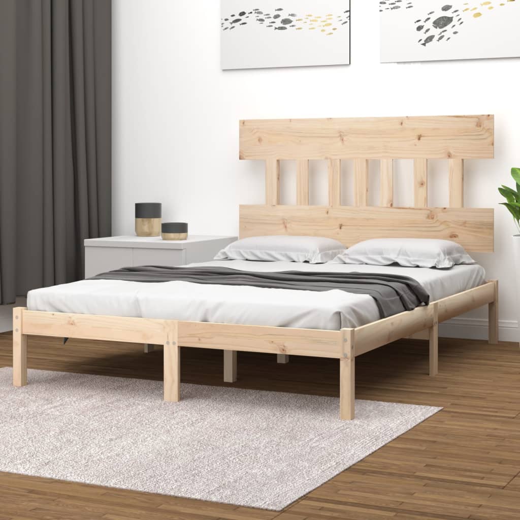 Berkfield Bed Frame Solid Wood 135x190 cm Double