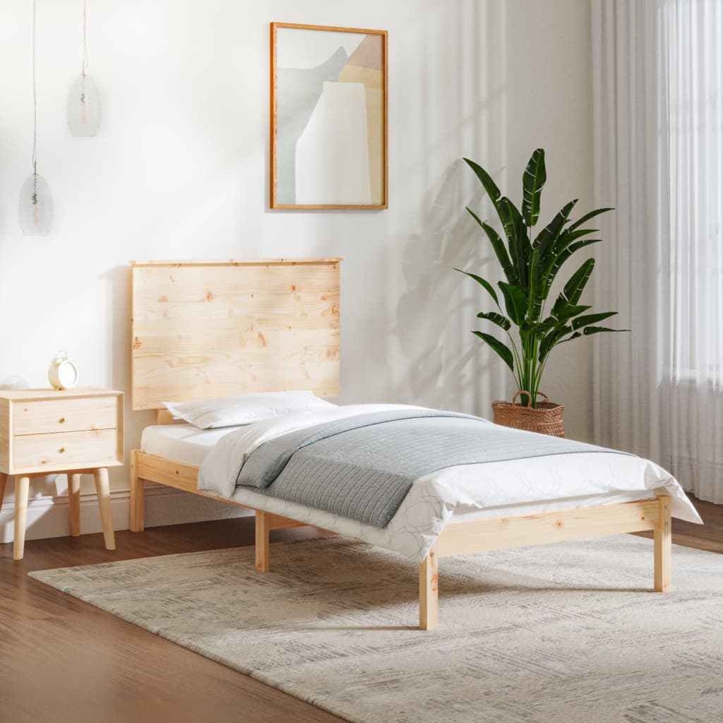 Berkfield Bed Frame Solid Wood 75x190 cm Small Single