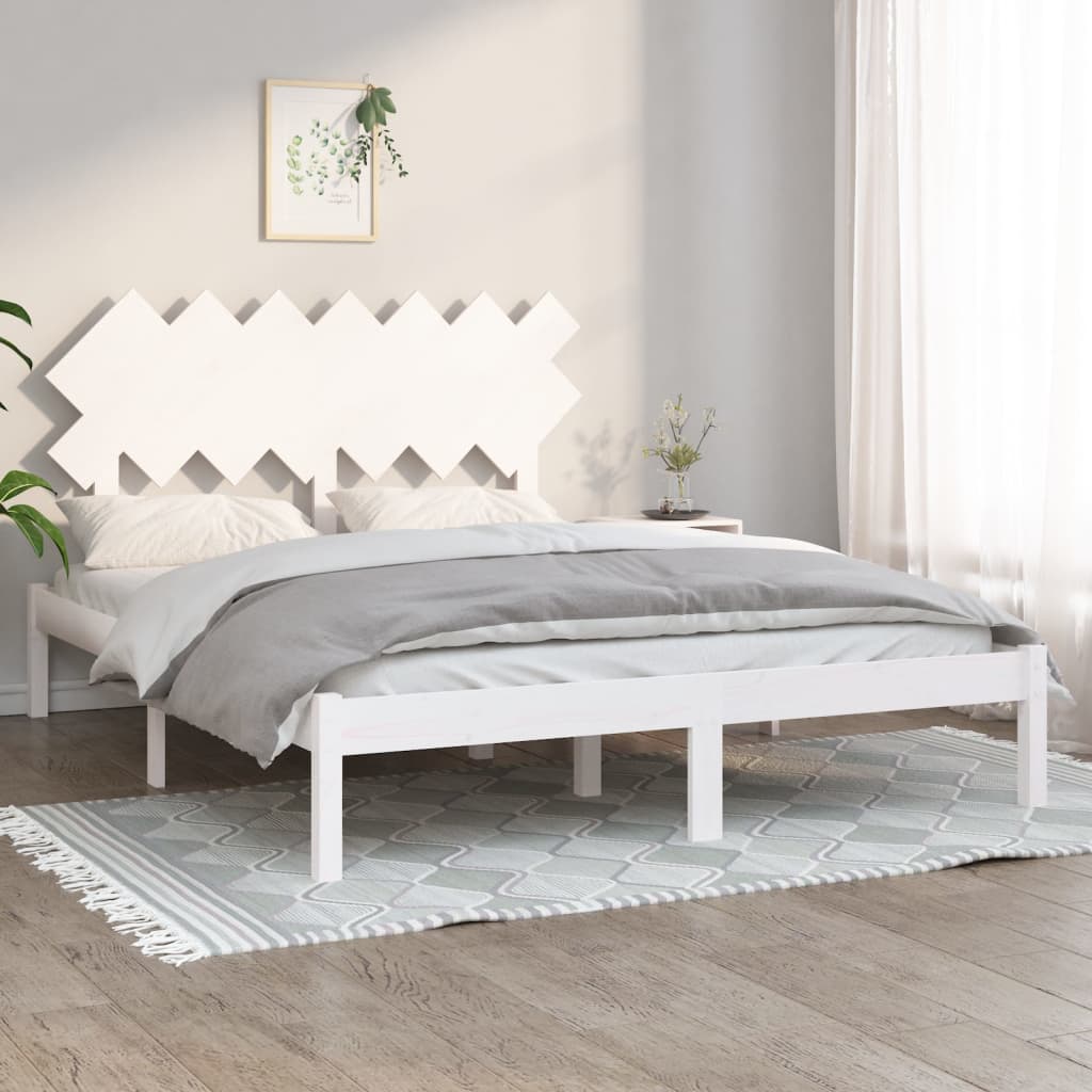 Berkfield Bed Frame White 140x190 cm Solid Wood