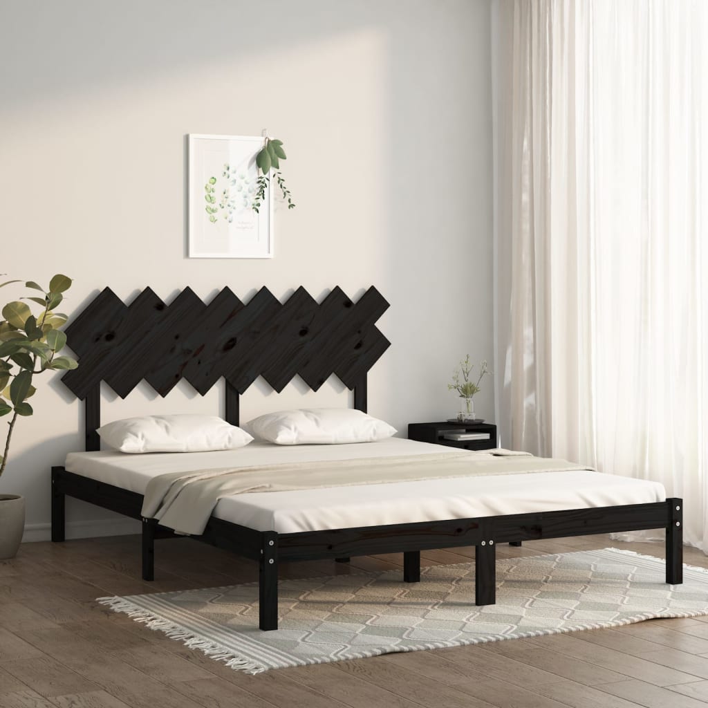 Berkfield Bed Frame Black 160x200 cm Solid Wood