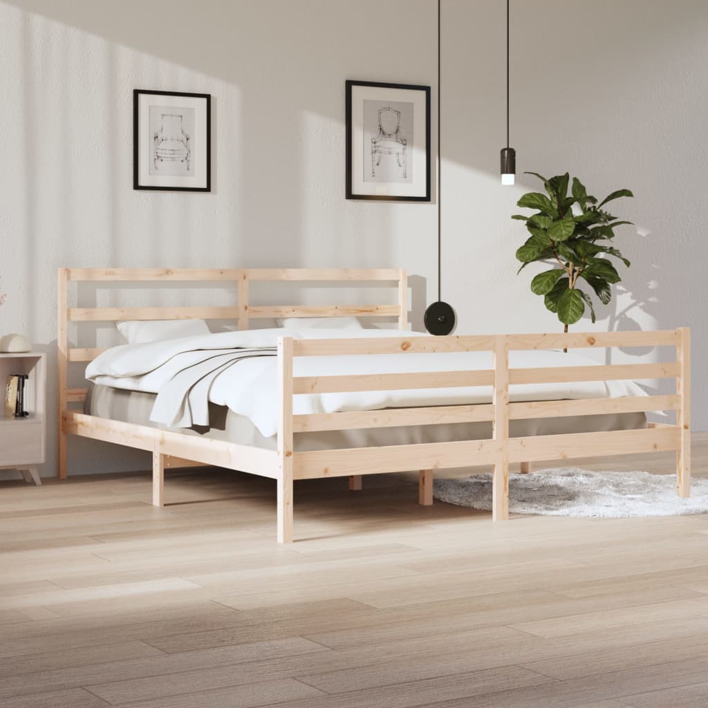 Berkfield Bed Frame Solid Wood Pine 200x200 cm