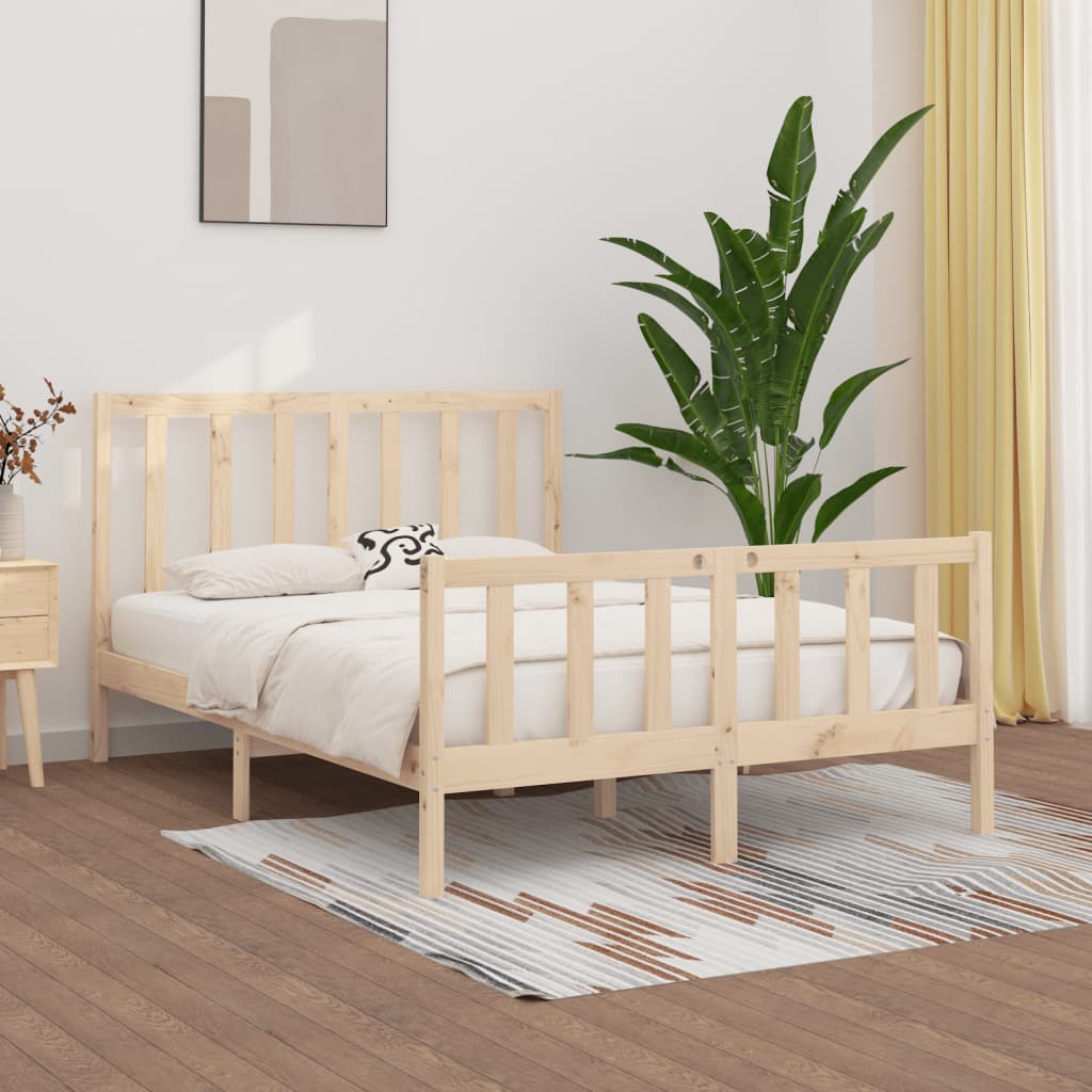 Berkfield Bed Frame Solid Wood 140x190 cm