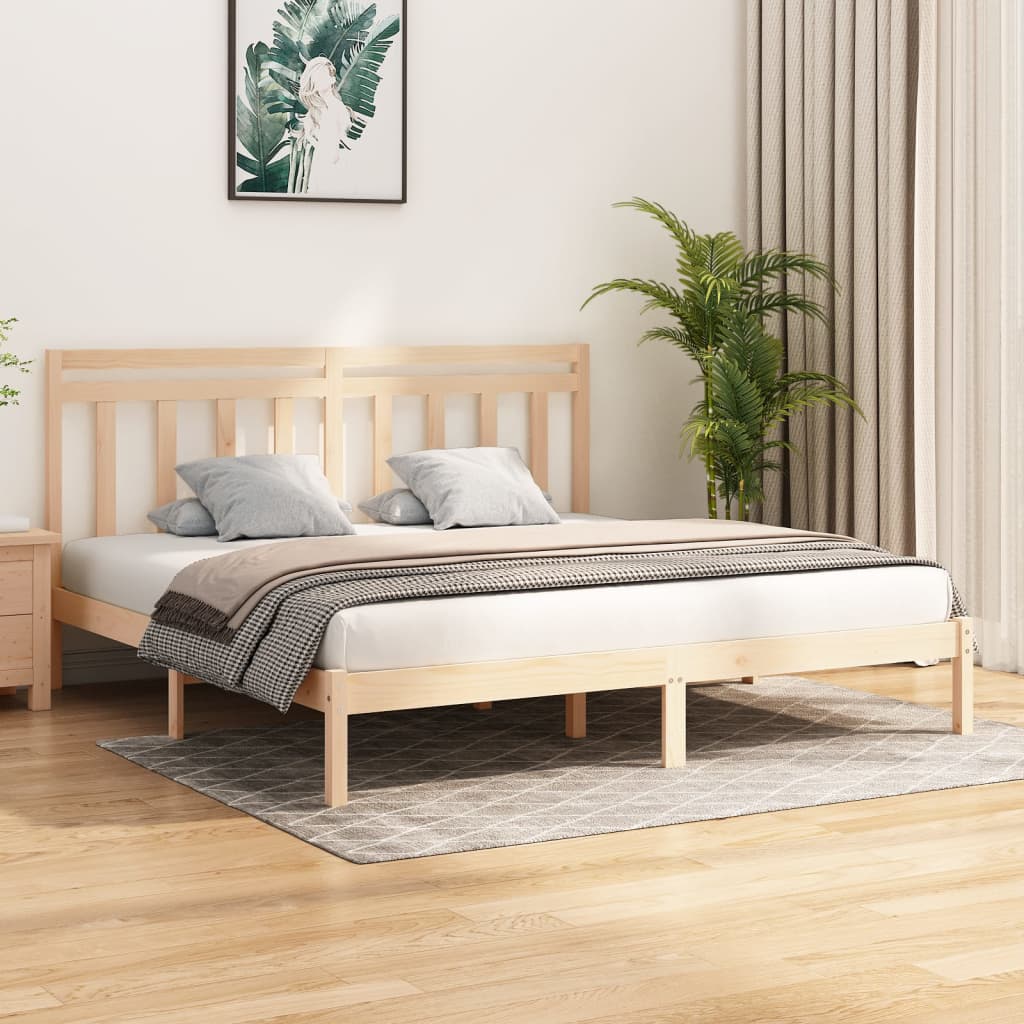 Berkfield Bed Frame Solid Wood 180x200 cm Super King Size