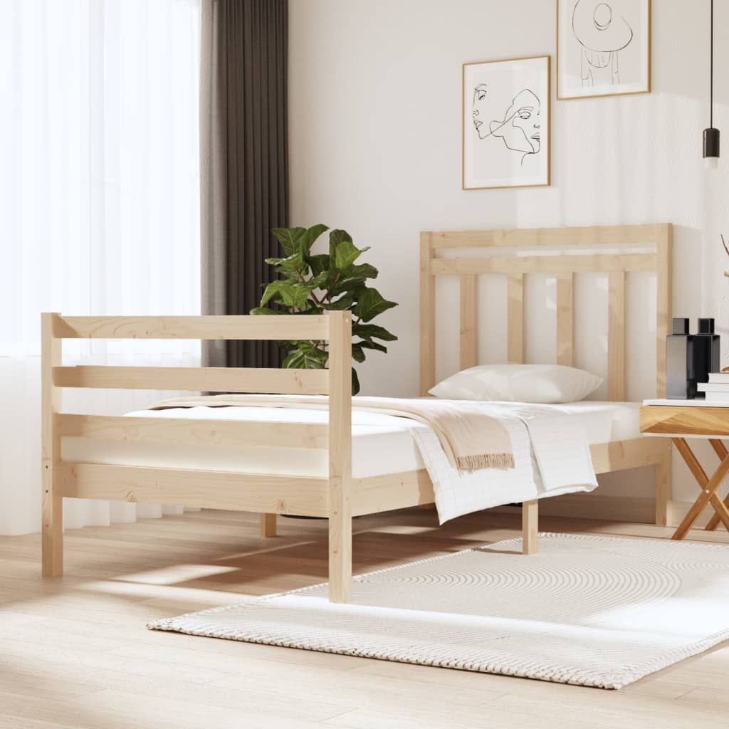 Berkfield Bed Frame Solid Wood 90x190 cm Single