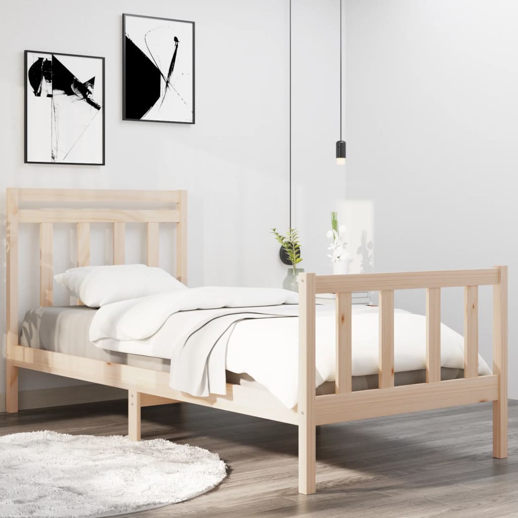 Berkfield Bed Frame Solid Wood 90x190 cm Single